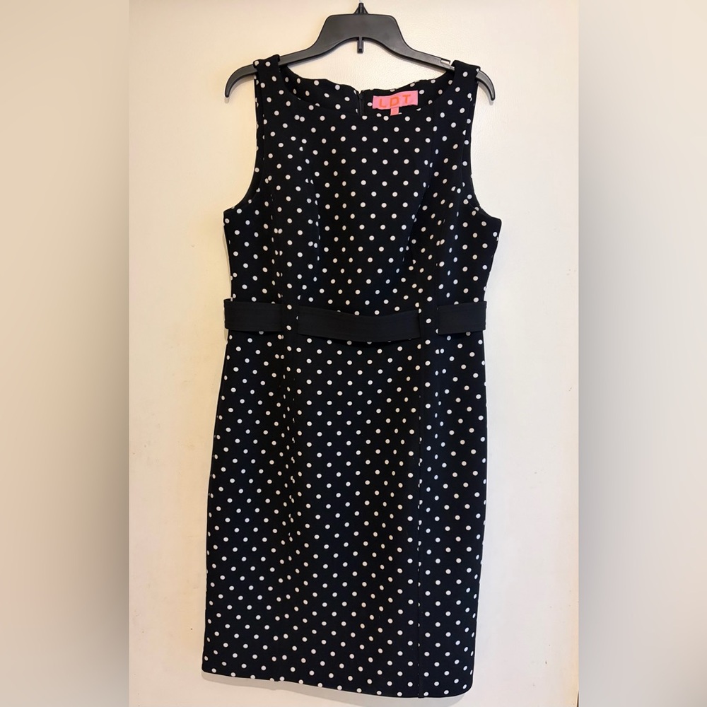 Elegant LDT Black and White Polka Dot Dress Size 12